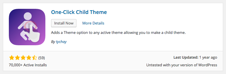 Install One-Click Child Theme